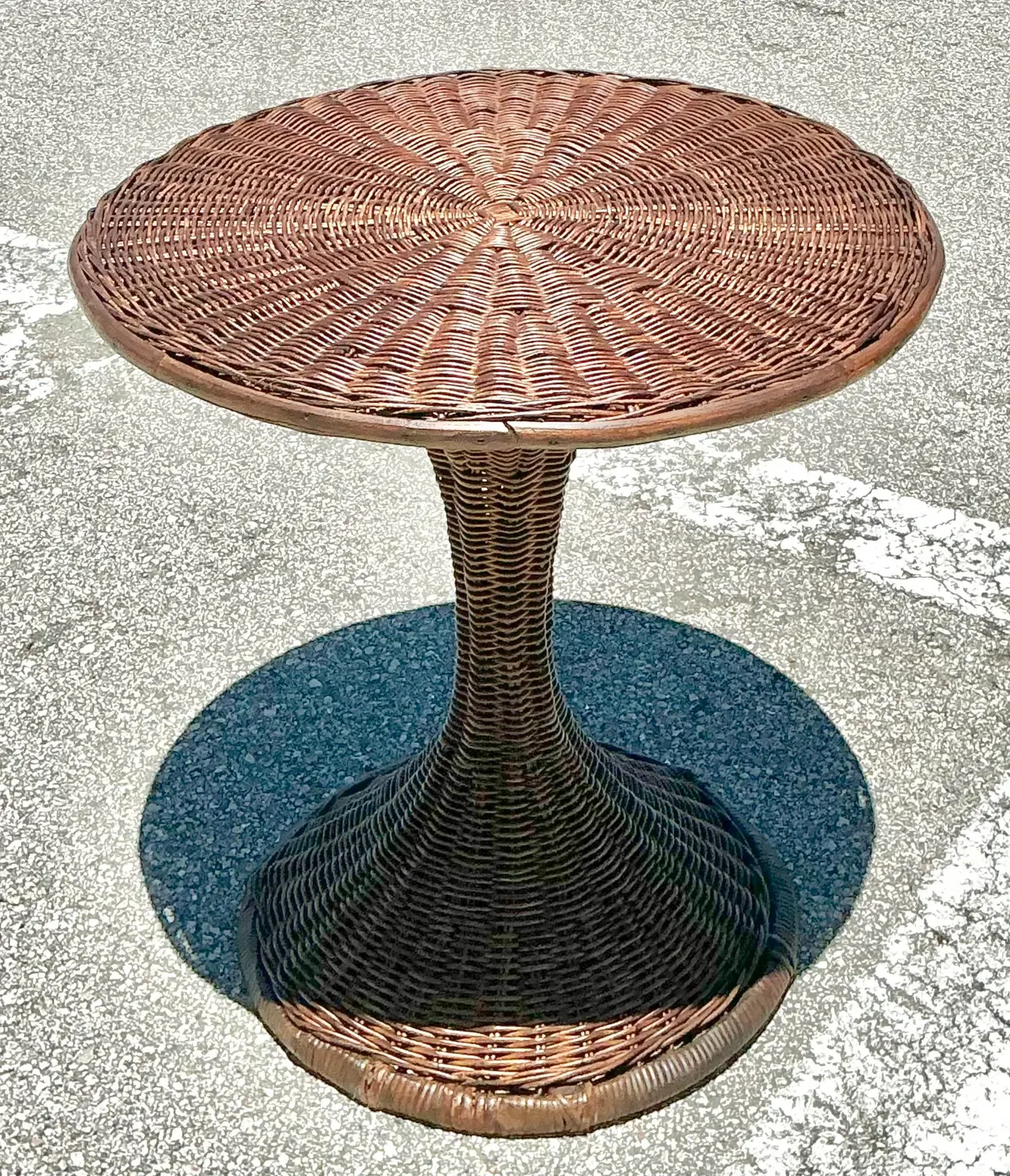 Vintage Woven Rattan Drinks Table — additional photo 5