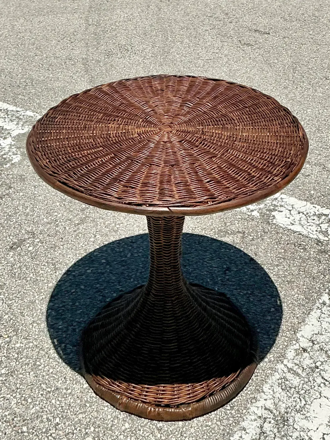 Vintage Woven Rattan Drinks Table — additional photo 6