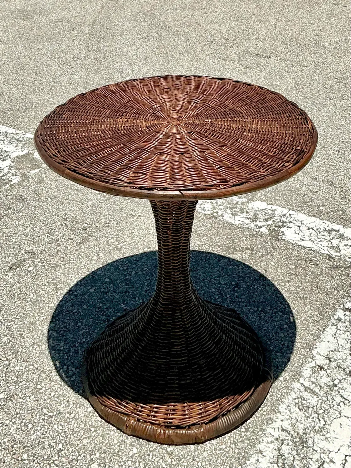 Vintage Woven Rattan Drinks Table — additional photo 6