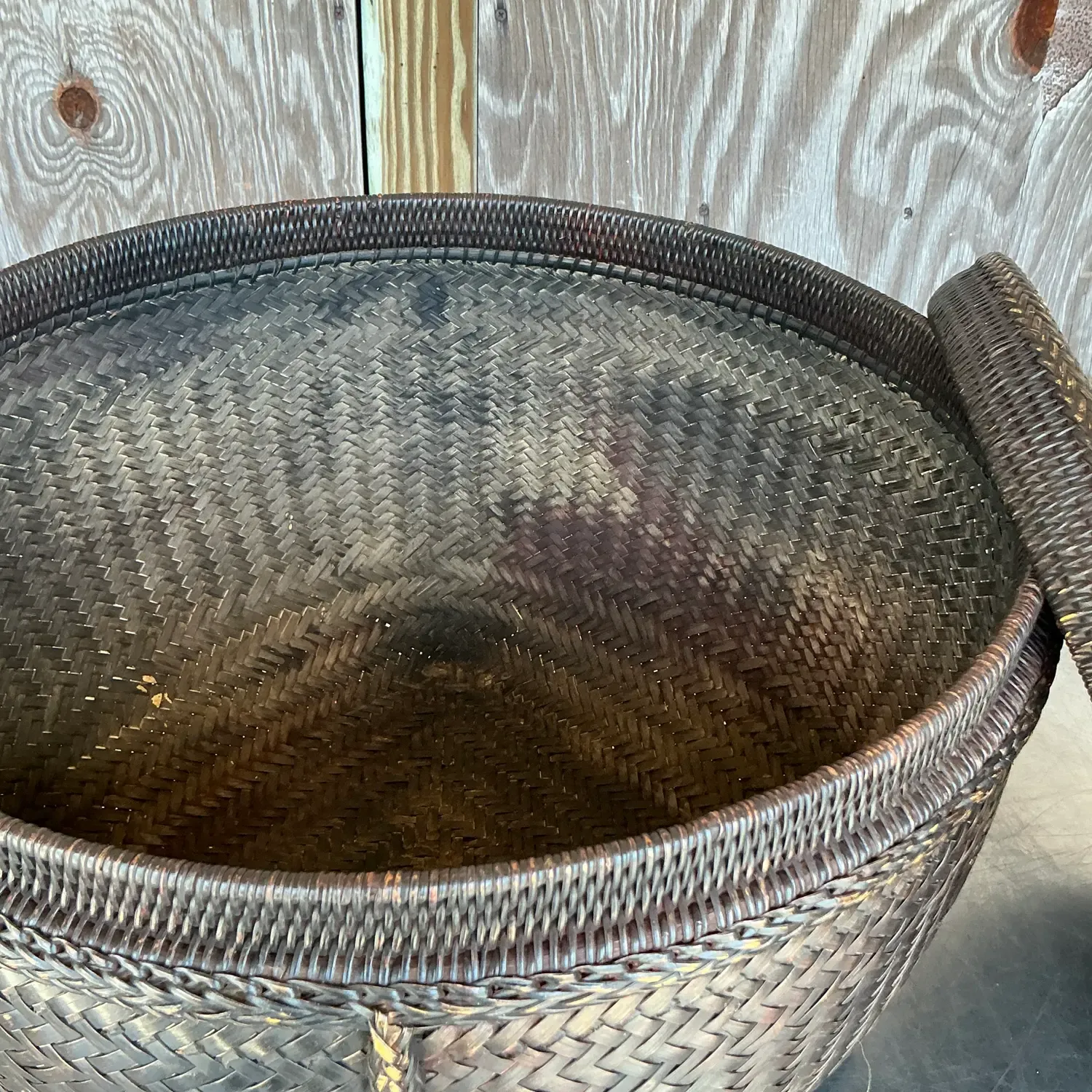 Vintage Woven Rattan Lidded Basket — additional photo 7