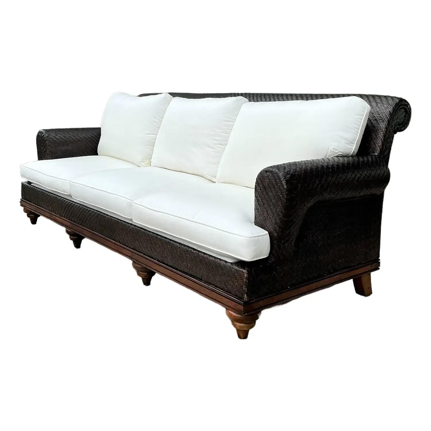 Vintage Woven Rattan Three Seat Sofa — additional photo 1