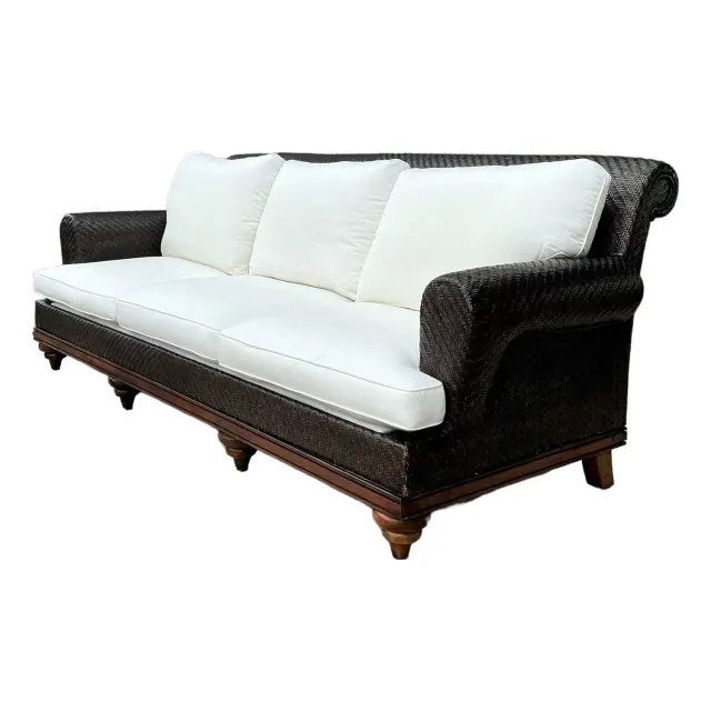 Vintage Woven Rattan Three Seat Sofa — additional photo 1