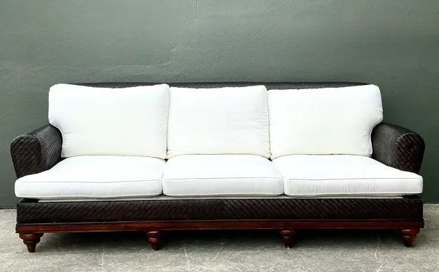 Vintage Woven Rattan Three Seat Sofa — additional photo 2