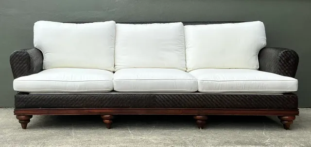 Vintage Woven Rattan Three Seat Sofa — additional photo 3