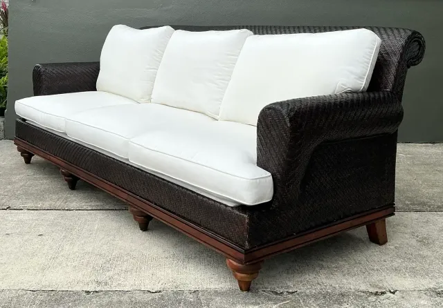 Vintage Woven Rattan Three Seat Sofa — additional photo 5