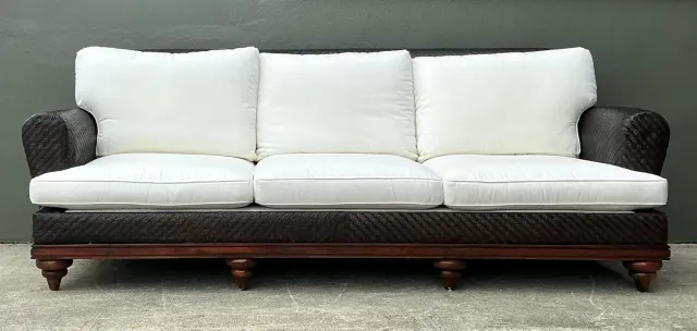 Vintage Woven Rattan Three Seat Sofa — additional photo 6