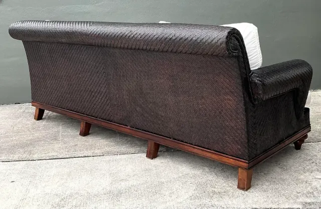 Vintage Woven Rattan Three Seat Sofa — additional photo 7