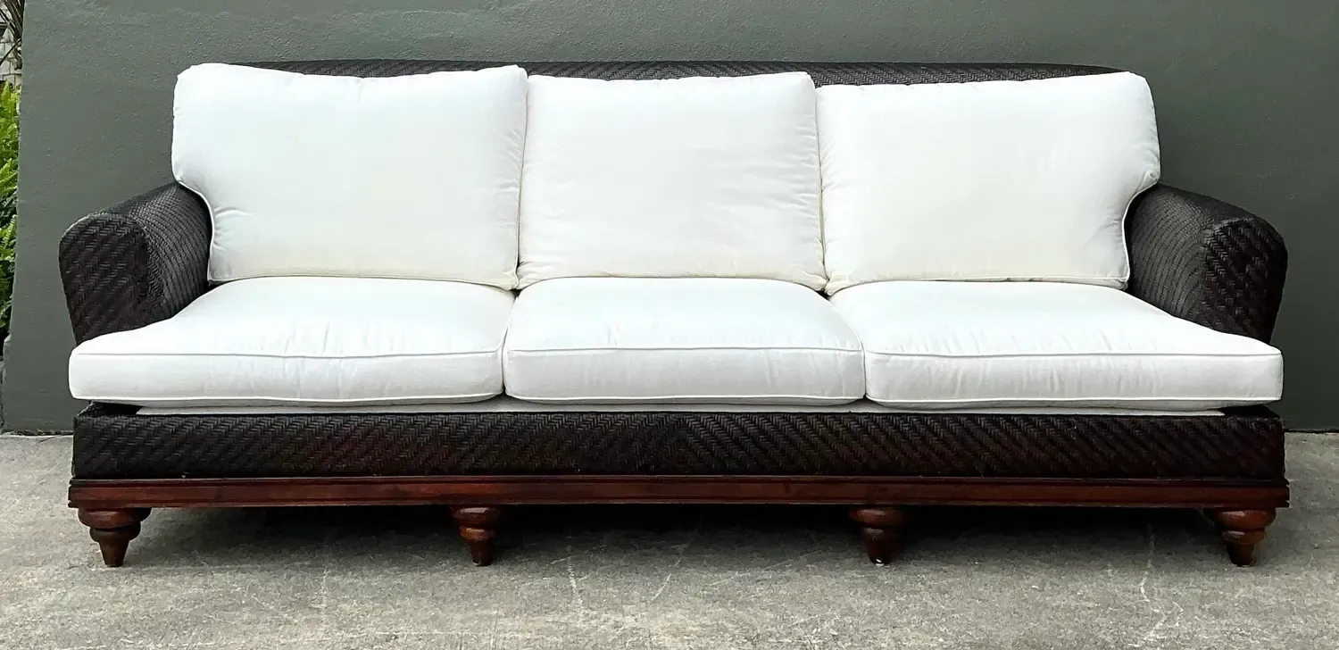 Vintage Woven Rattan Three Seat Sofa — additional photo 8