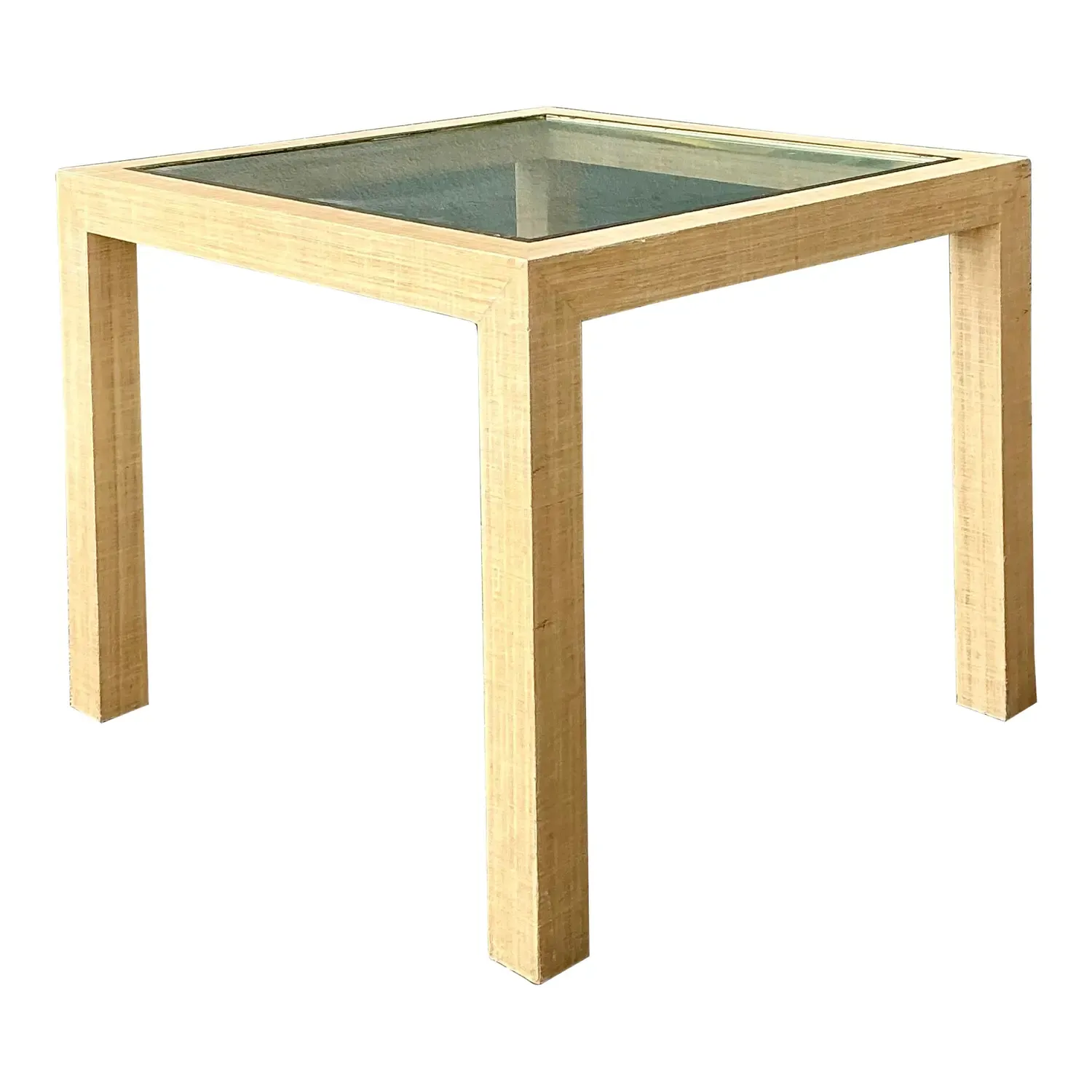Vintage Wrapped Grasscloth Game Table