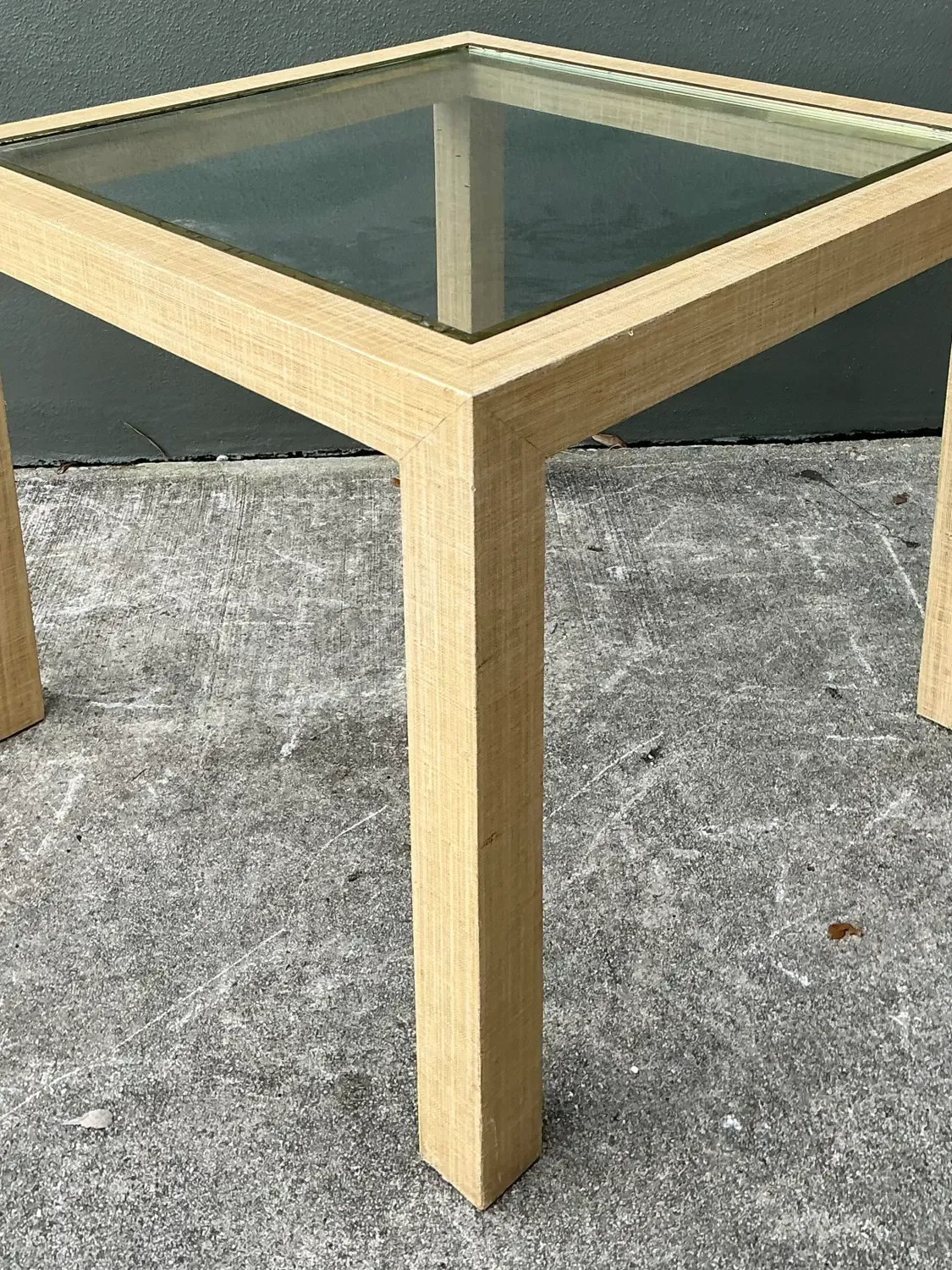 Vintage Wrapped Grasscloth Game Table — additional photo 3