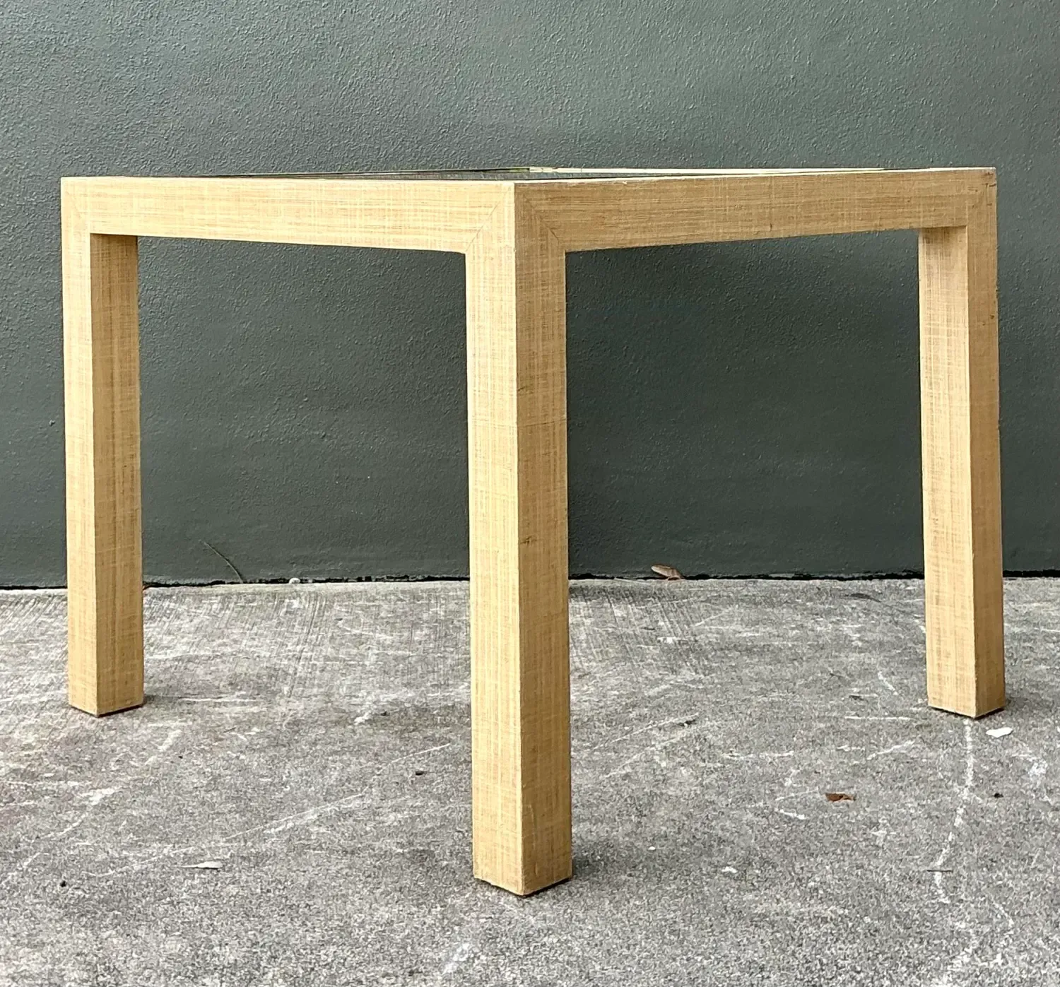 Vintage Wrapped Grasscloth Game Table — additional photo 4