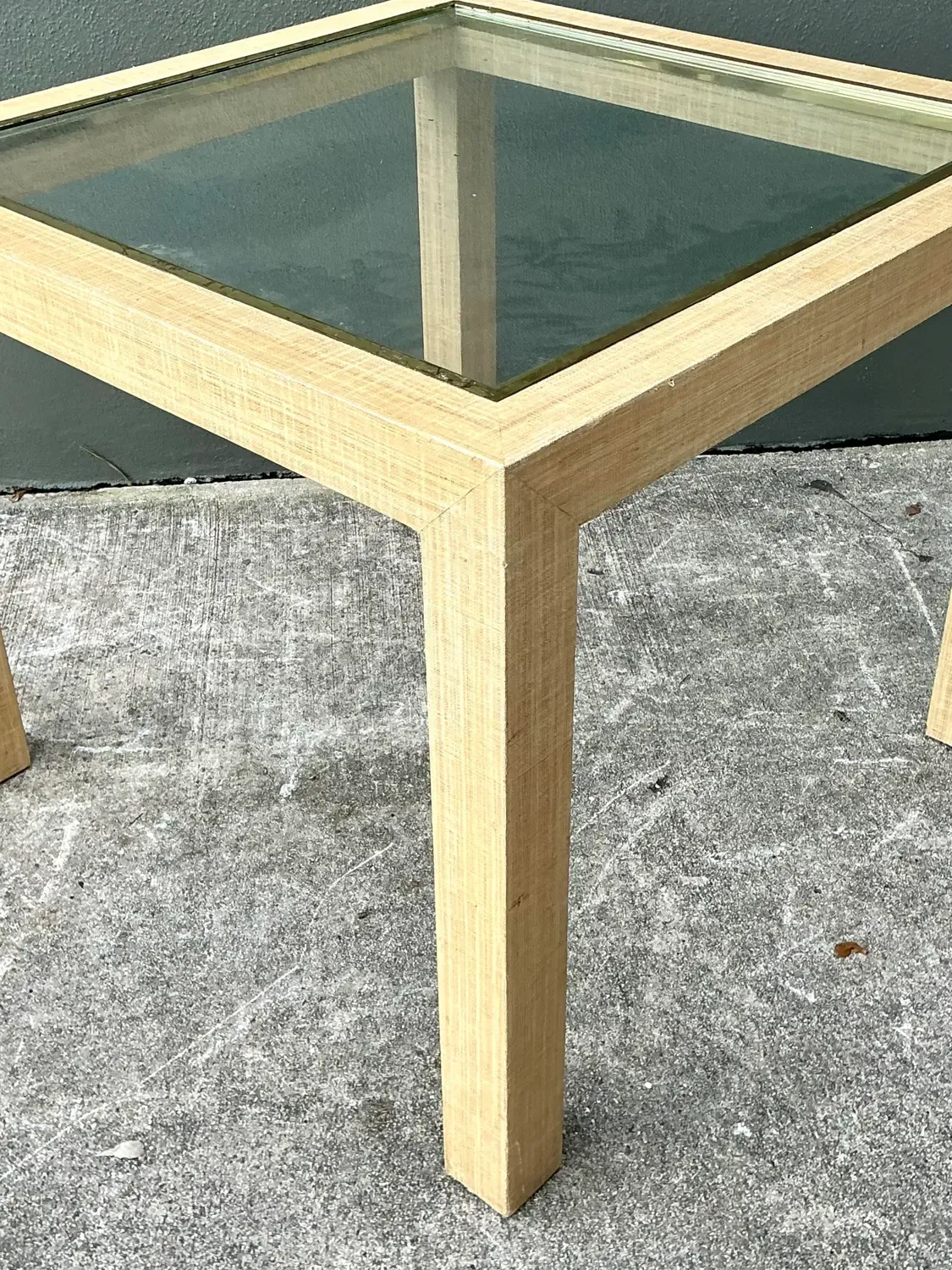 Vintage Wrapped Grasscloth Game Table — additional photo 5