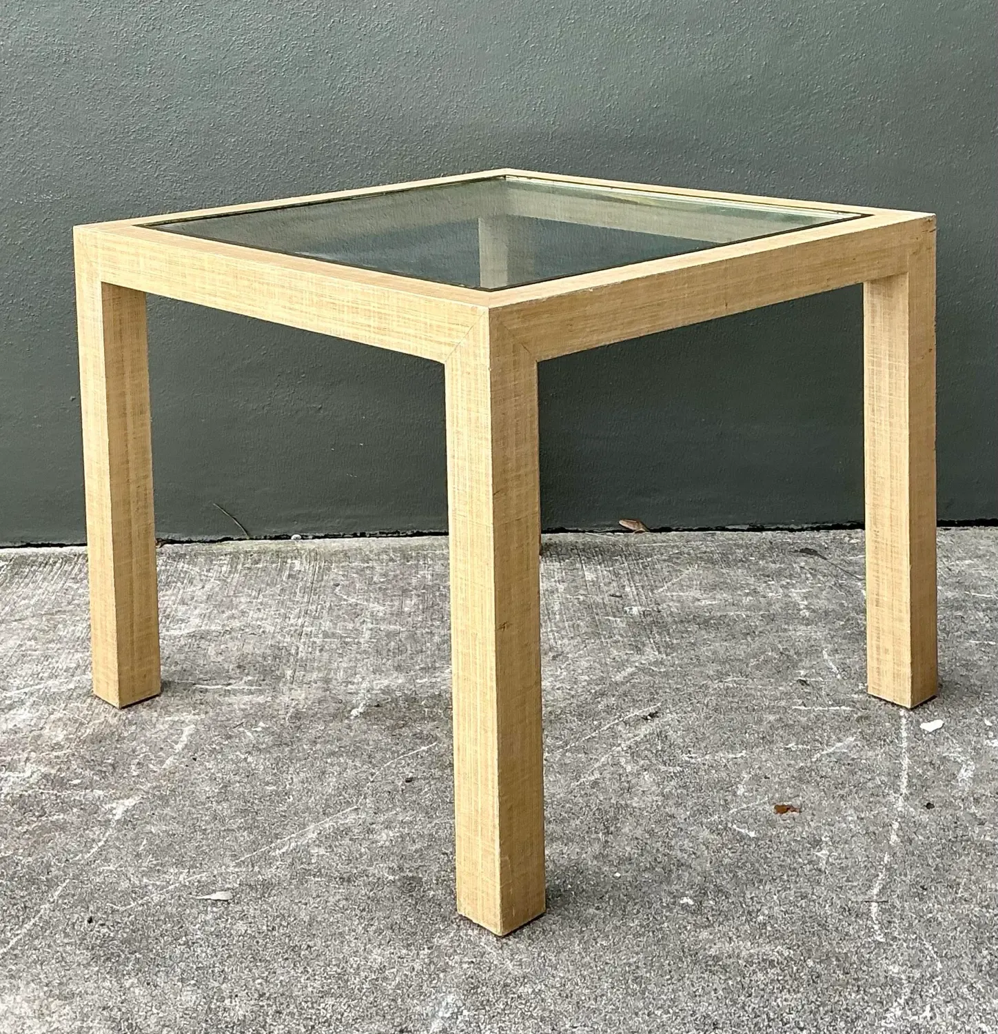 Vintage Wrapped Grasscloth Game Table — additional photo 8