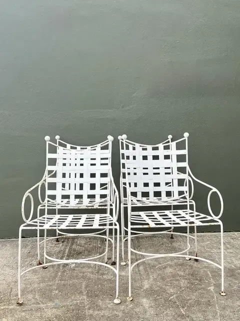 Vintage Wrought Iron Dining Chairs After Papperzini — additional photo 2