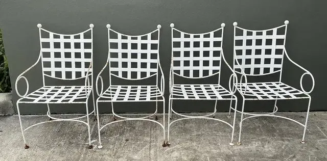 Vintage Wrought Iron Dining Chairs After Papperzini — additional photo 4