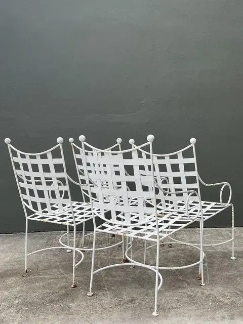 Vintage Wrought Iron Dining Chairs After Papperzini — additional photo 6