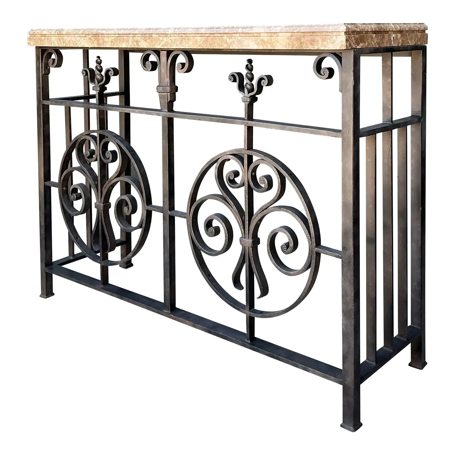 Vintage Wrought Iron Gate Console Table — additional photo 1