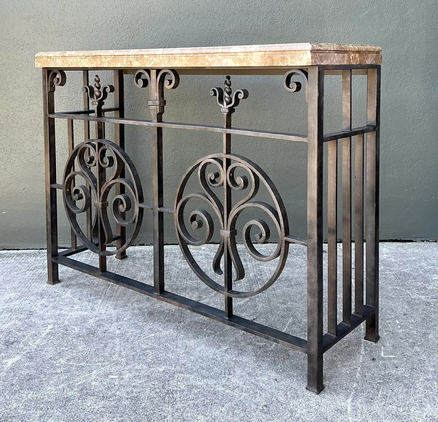 Vintage Wrought Iron Gate Console Table — additional photo 2