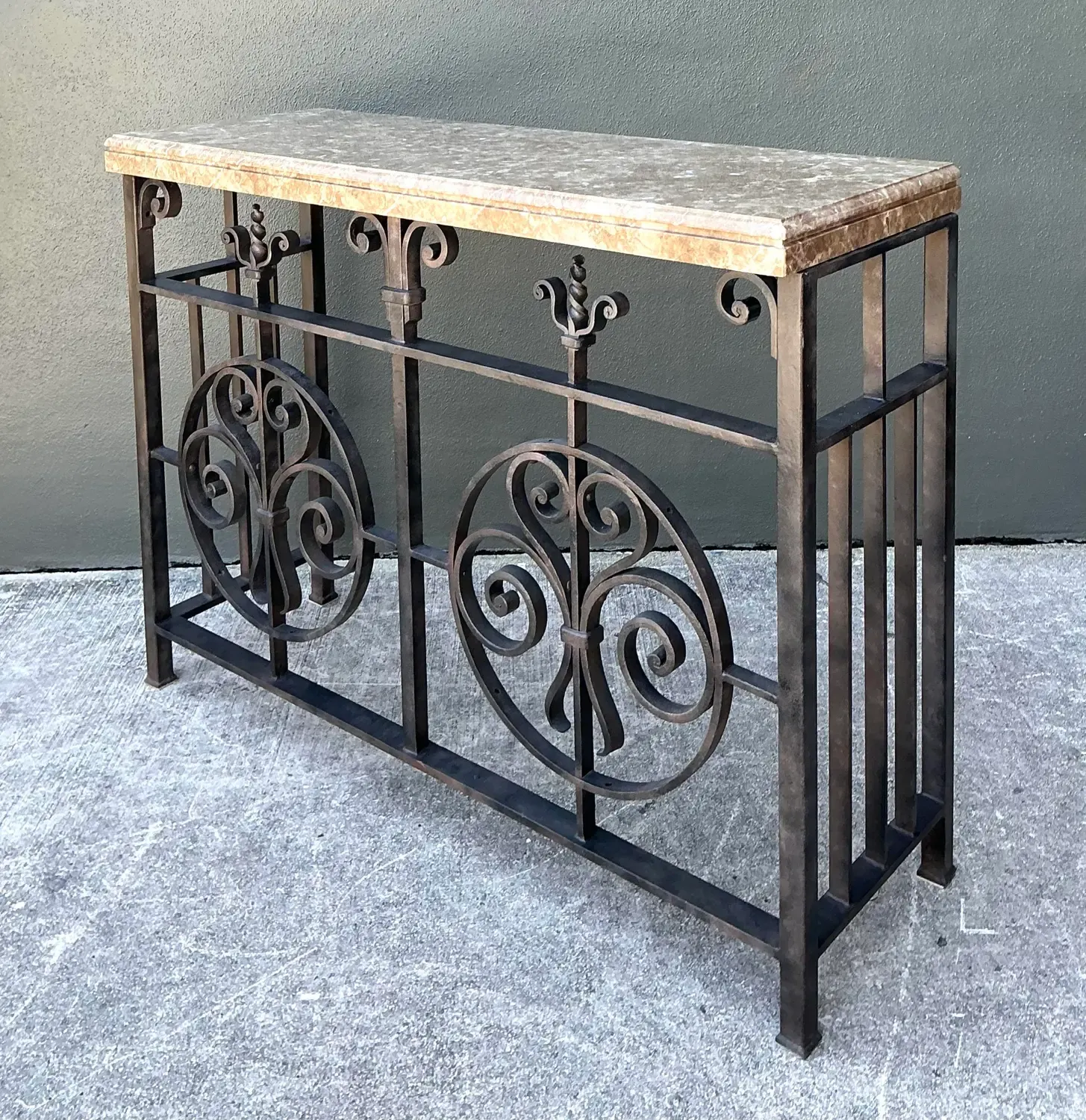 Vintage Wrought Iron Gate Console Table — additional photo 3