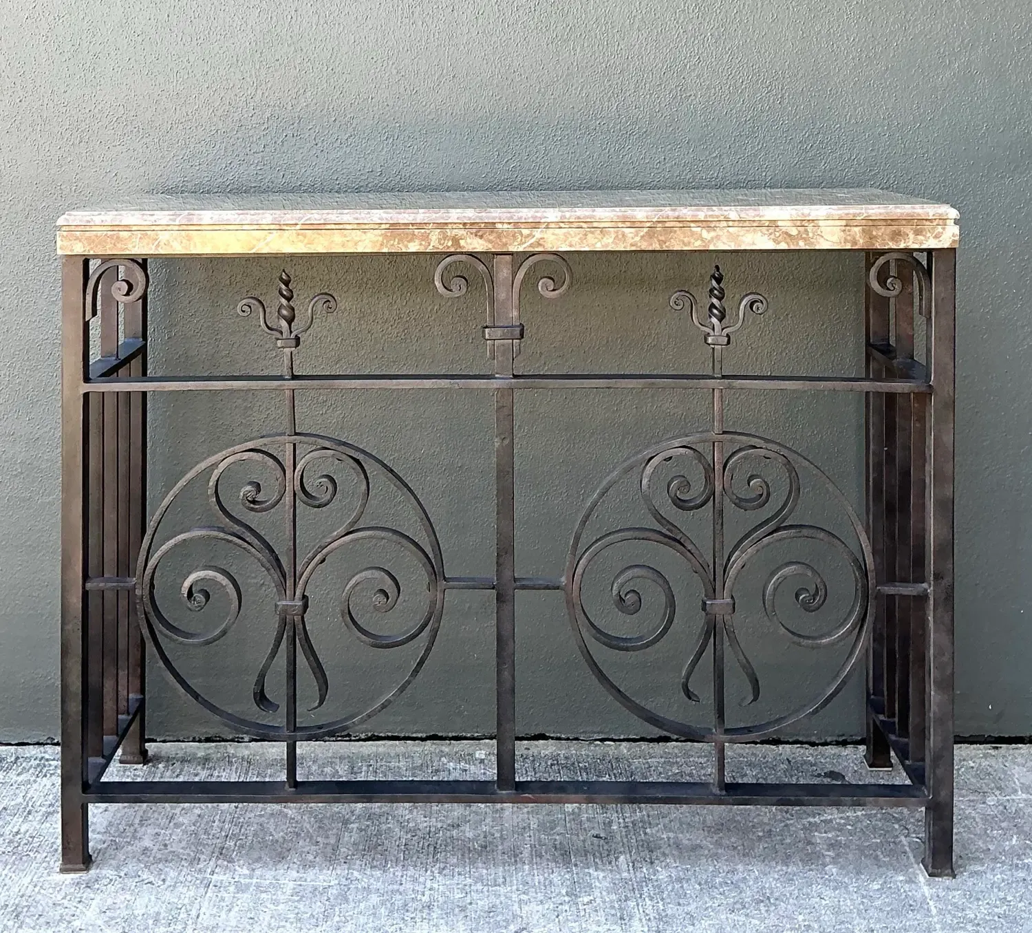 Vintage Wrought Iron Gate Console Table — additional photo 4