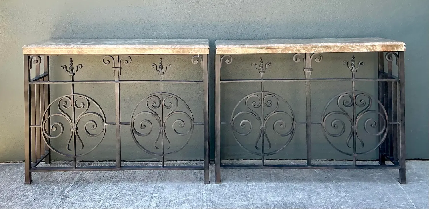 Vintage Wrought Iron Gate Console Table — additional photo 5