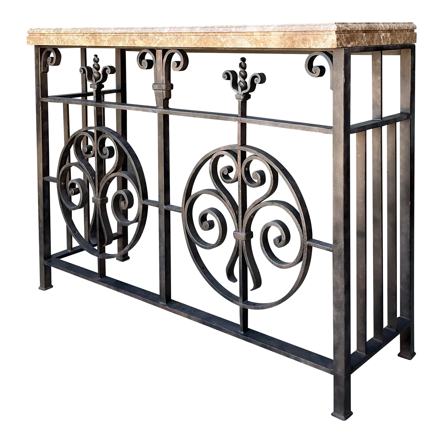 Vintage Wrought Iron Gate Console Table — additional photo 6