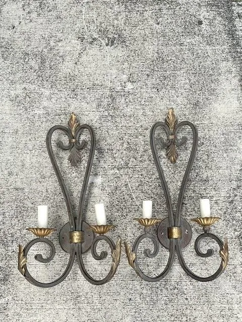 Vintage Wrought Iron Light Sconce - A Pair — additional photo 5
