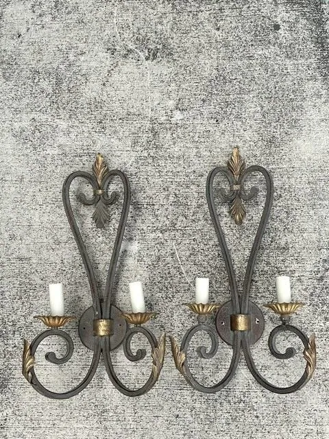 Vintage Wrought Iron Light Sconce - A Pair — additional photo 6