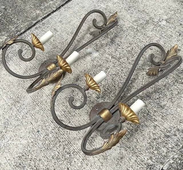 Vintage Wrought Iron Light Sconce - A Pair — additional photo 7