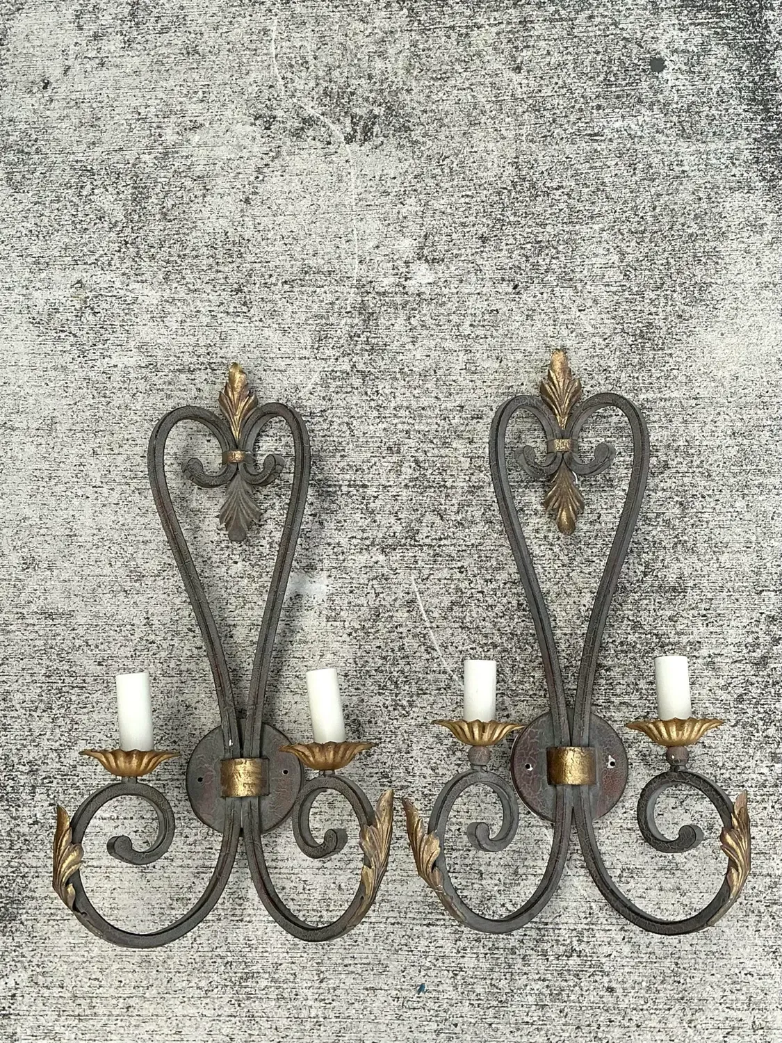 Vintage Wrought Iron Light Sconce - A Pair — additional photo 7
