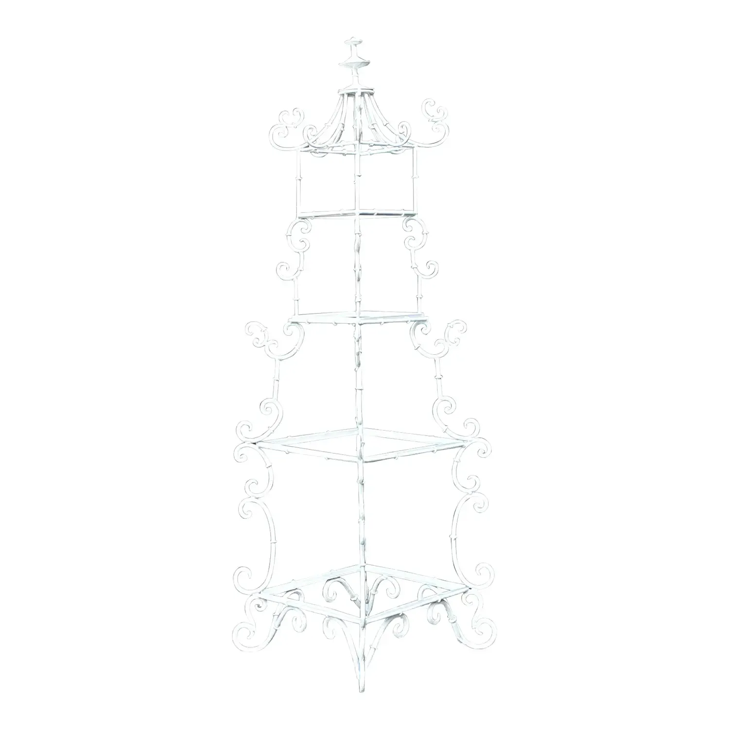 Vintage Wrought Iron Pagoda Etagere