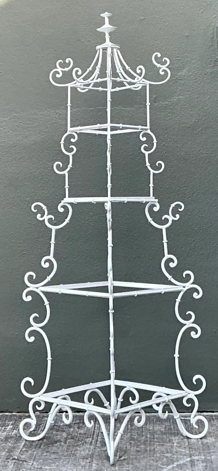 Vintage Wrought Iron Pagoda Etagere — additional photo 1