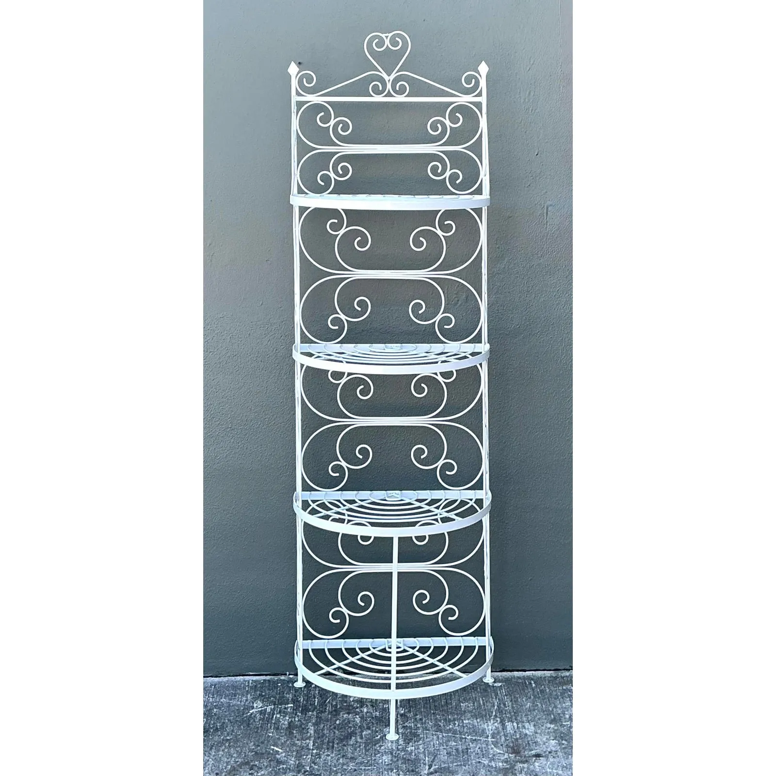 Vintage Wrought Iron Scroll Etagere — additional photo 1
