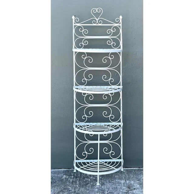 Vintage Wrought Iron Scroll Etagere — additional photo 1